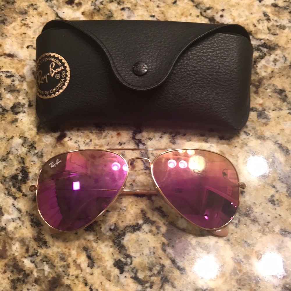 Ray Ban pink Aviator sunglasses